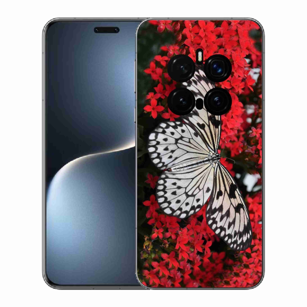 Gélový kryt mmCase na Honor Magic 7 Pro 5G - čiernobiely motýľ 1