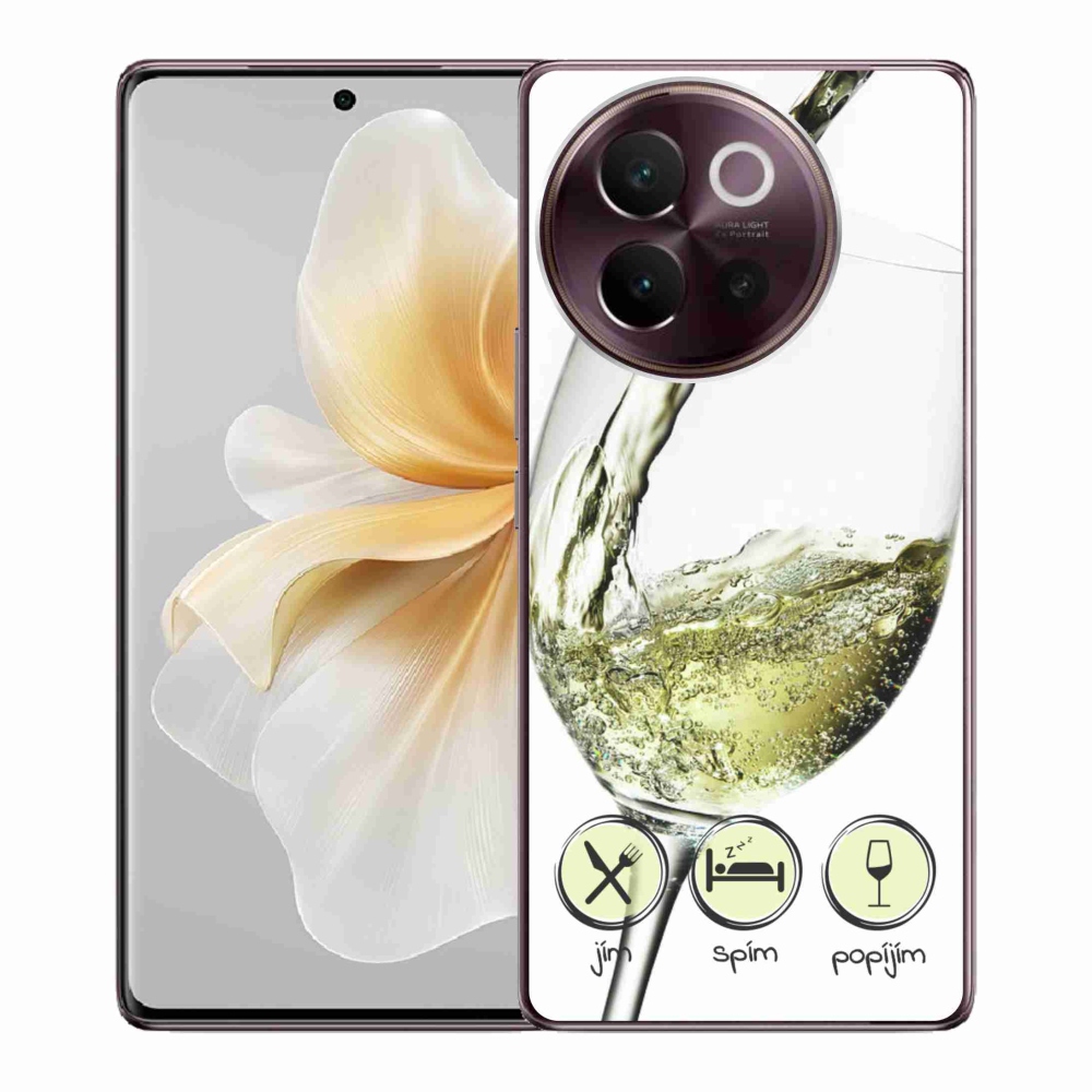 Gélový obal mmCase na Vivo V40 Lite 5G - pohár vína bielej