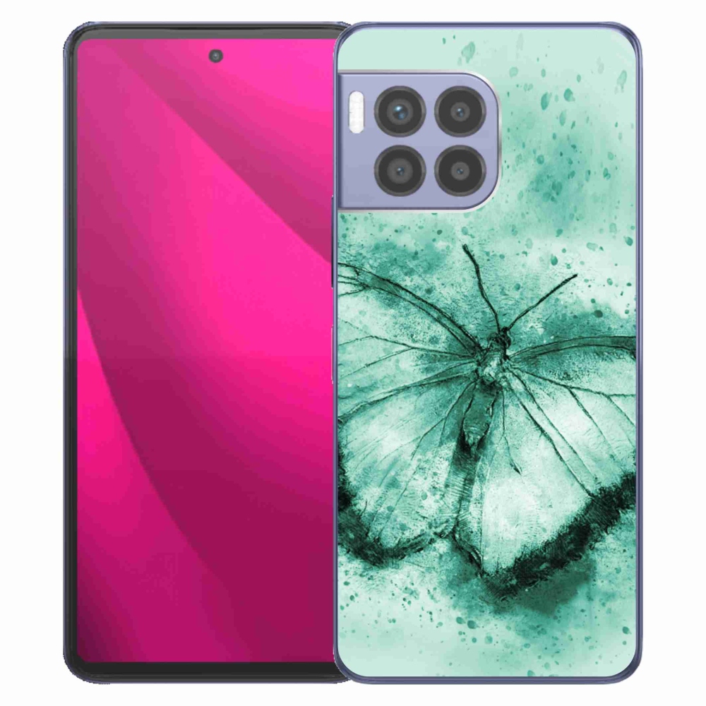 Gélový kryt mmCase na T-Mobile T Phone 2 Pro - zelený motýľ