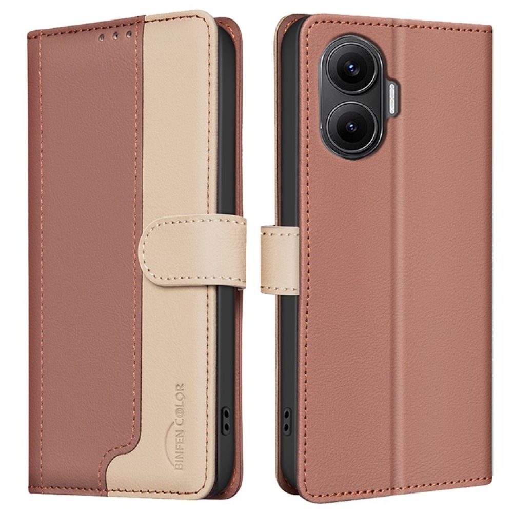 BNF DUO knižkové púzdro na Xiaomi Poco F7 5G - hnedé