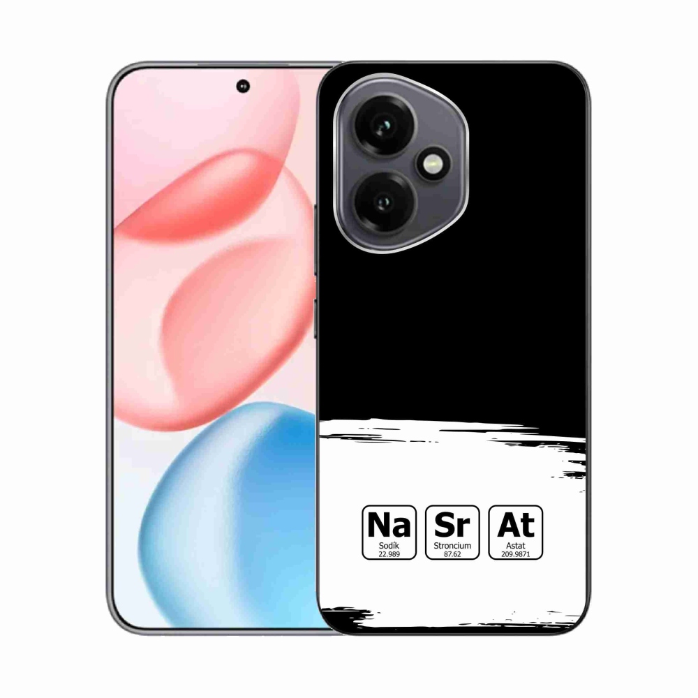 Gélový kryt mmCase na Honor 400 - chemické prvky bieločierne pozadie