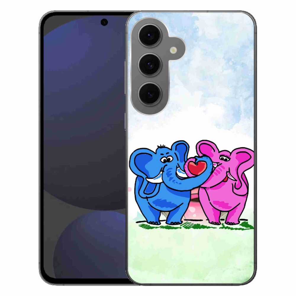 Gélový kryt mmCase na Samsung Galaxy S24 FE - zamilovaní slony