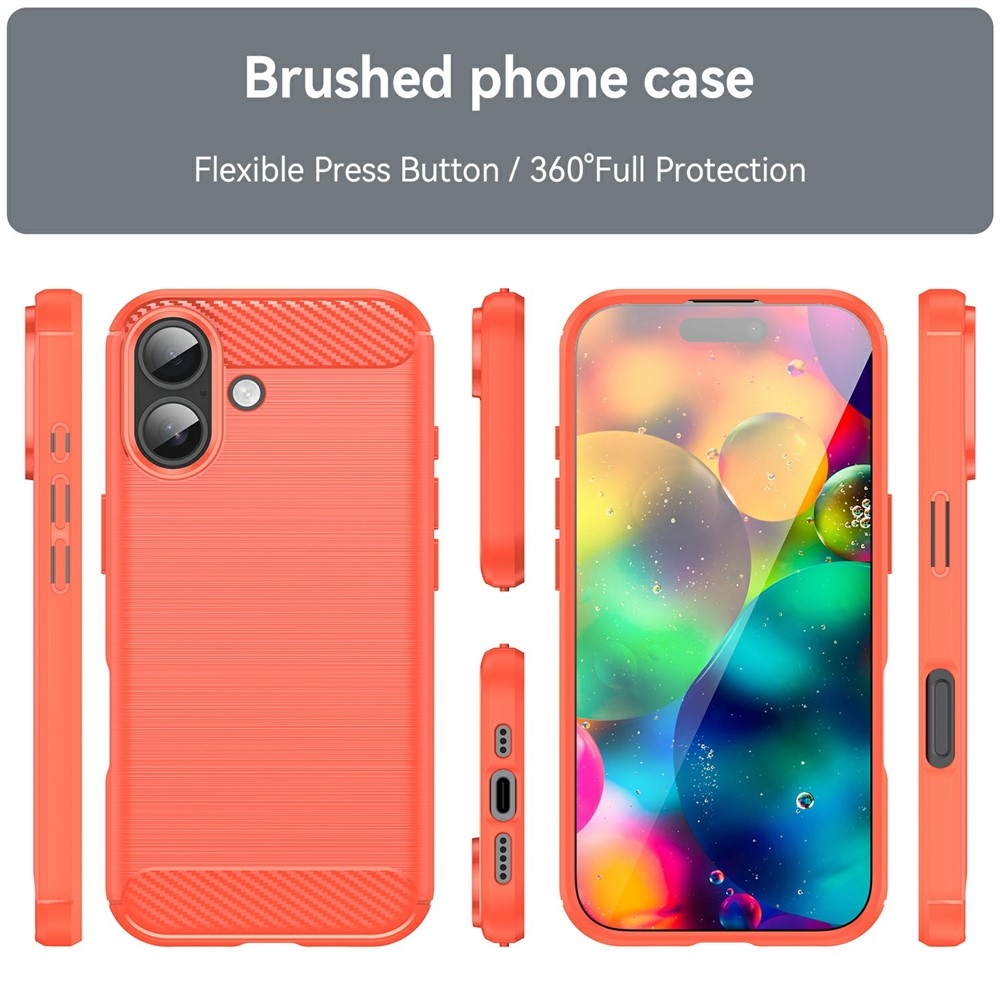 Carbon odolný gélový obal na iPhone 17 - červený
