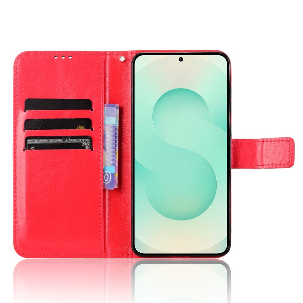 Crazy knižkové púzdro na Samsung Galaxy S25 Edge - červené