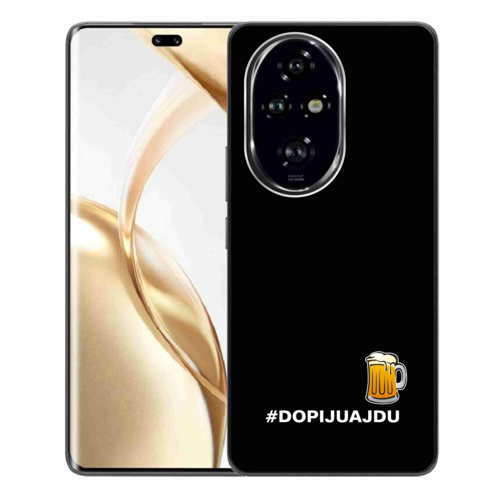 Gélový kryt mmCase na Honor 200 Pro 5G - pivný motív 1 čierne pozadie