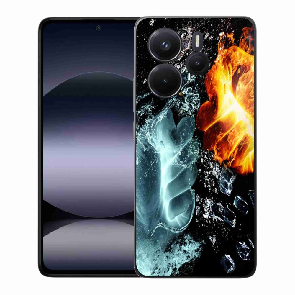 Gélový kryt mmCase na Xiaomi Redmi Note 14 - voda a oheň
