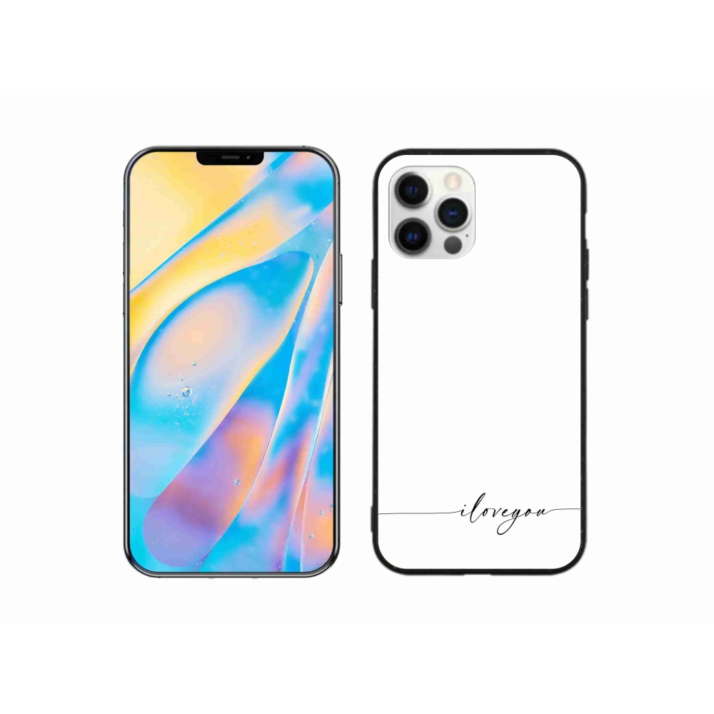 Gélový kryt mmCase na iPhone 12 - I love you biele pozadie
