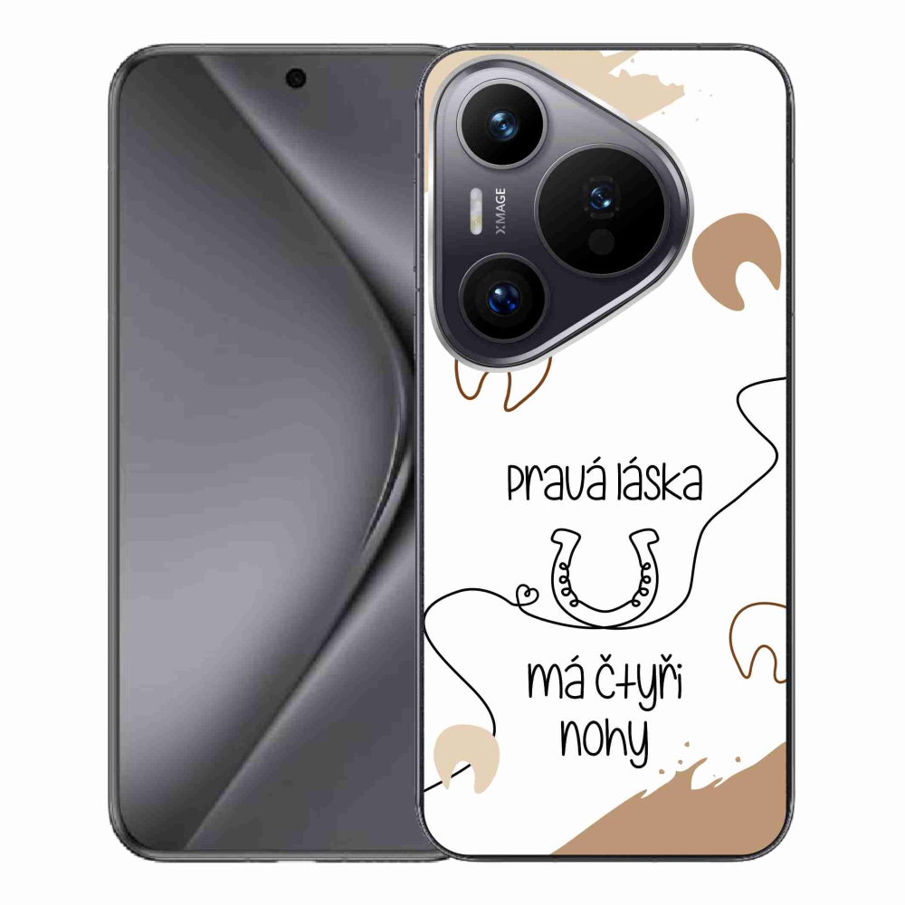 Gélový kryt mmCase na Huawei Pura 70 Pro - konský motív biele pozadie