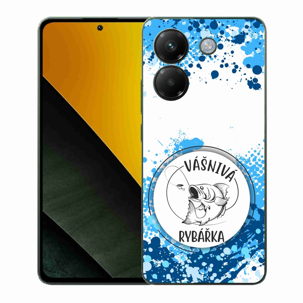 Gélový kryt mmCase na Xiaomi Poco M7 Pro 5G - vášnivá rybárka biele pozadie