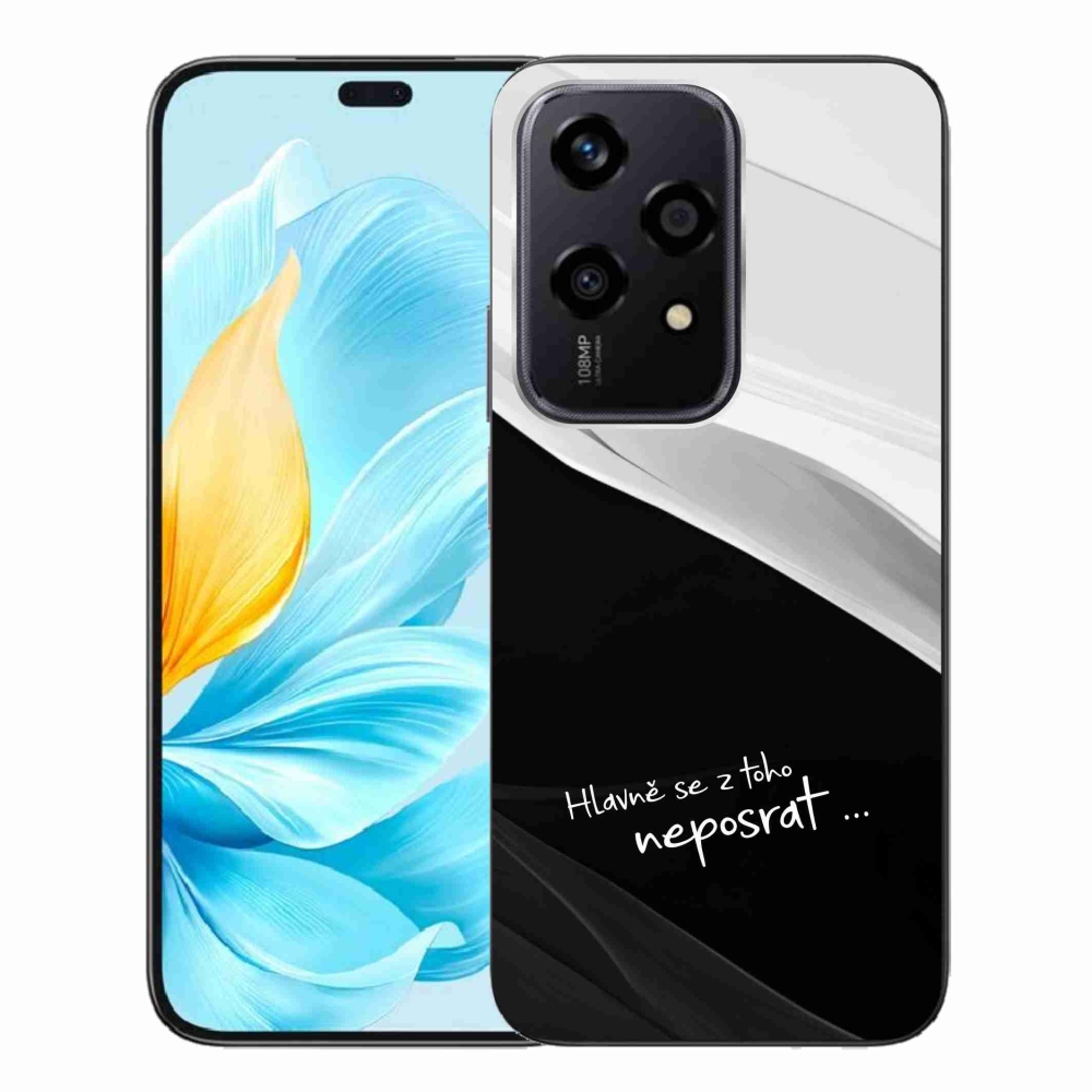 Gélový kryt mmCase na Honor 200 Lite 5G - vtipný text 13 čiernobiele pozadie