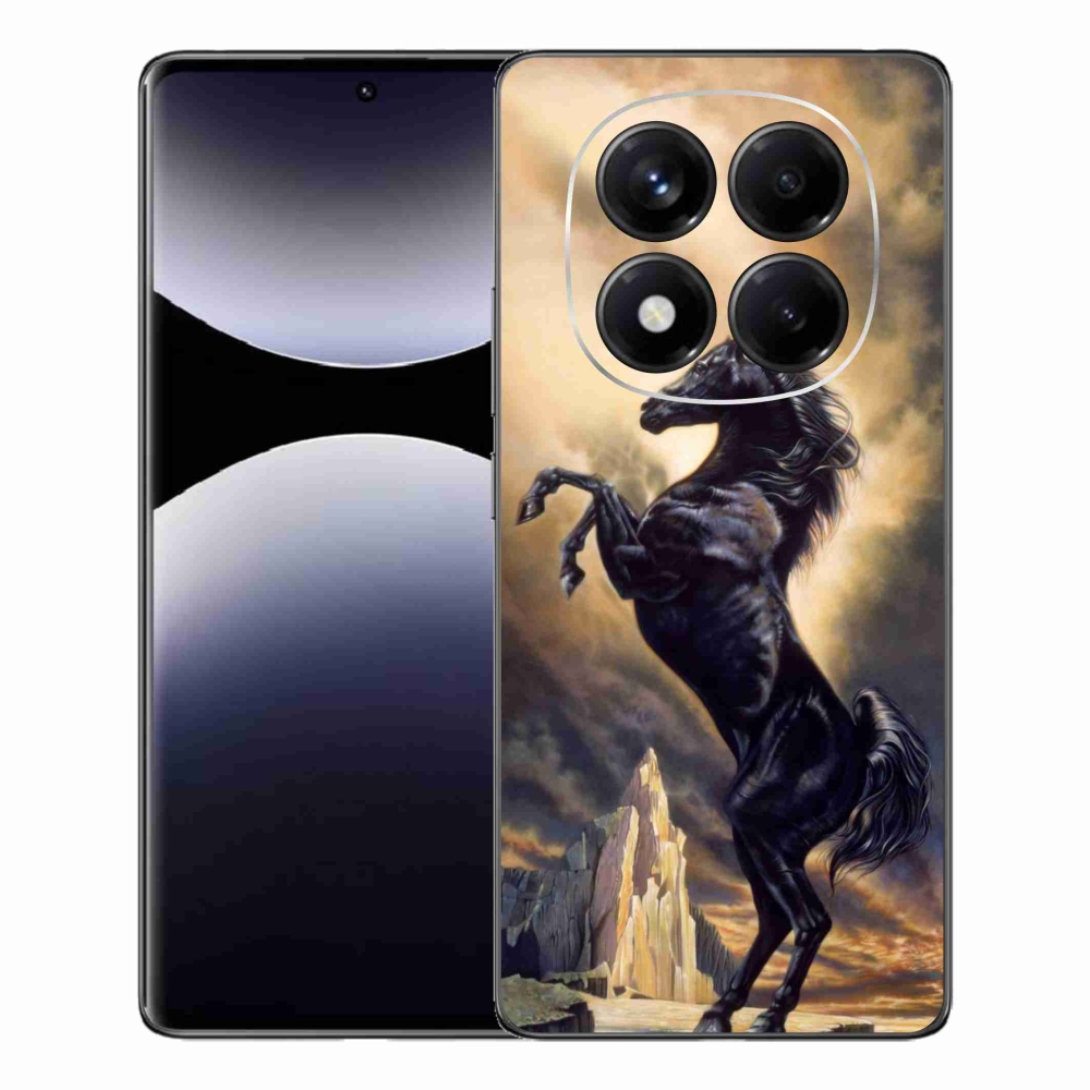 Gélový kryt mmCase na Xiaomi Redmi Note 14 Pro - čierny kreslený kôň