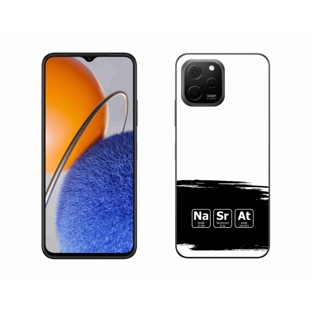 Gélový kryt mmCase na Huawei Nova Y61 - chemické prvky čiernobiele pozadie