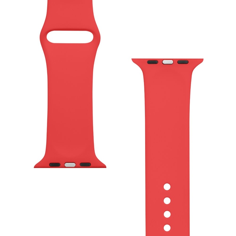 Tactical 498 Silikónový Remienok pre Apple Watch 1/2/3/4/5/6/7/8/9/SE 42/44/45mm Red