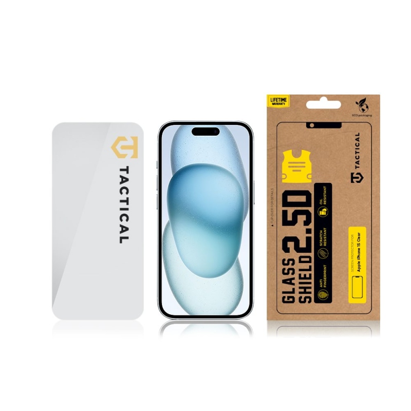 Tactical Glass Shield 2.5D sklo pre Apple iPhone 15 Clear