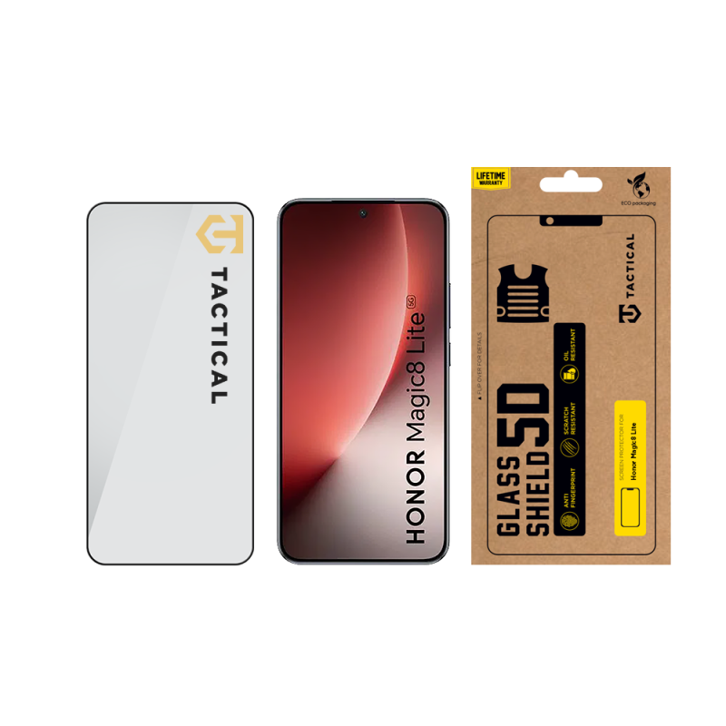 Taktický sklenený štít 5D sklo pre Honor Magic8 Lite Black