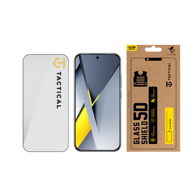 Taktický sklenený štít 5D sklo pre Poco F8 Pro Black