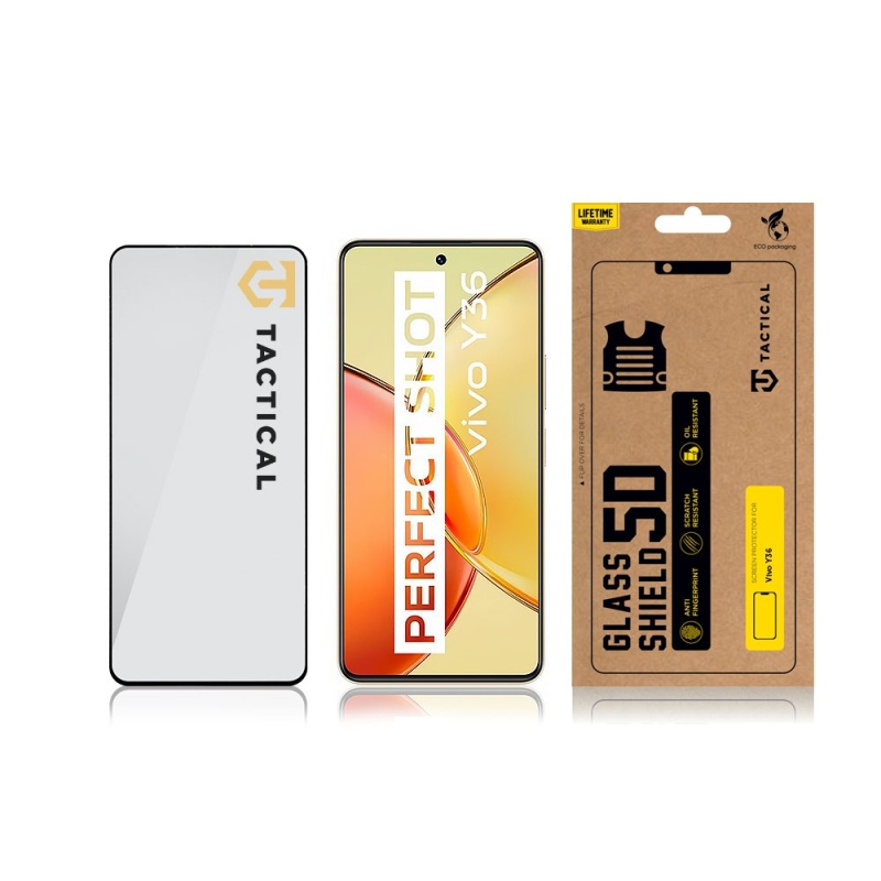 Tactical Glass Shield 5D sklo pre Vivo Y36 Black