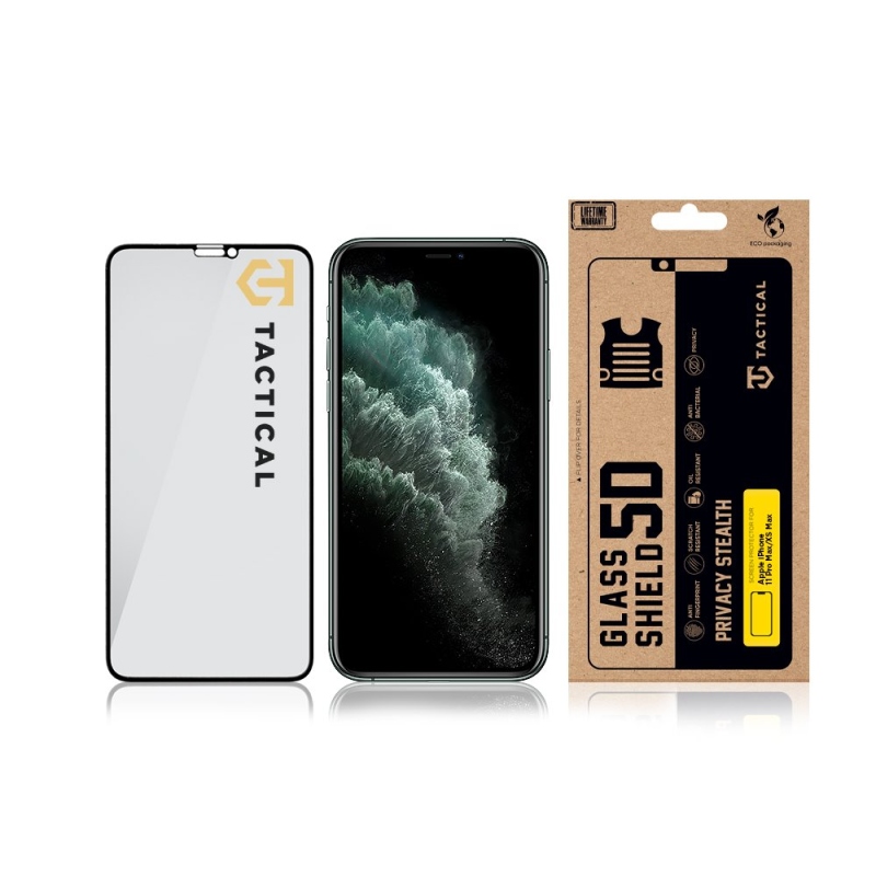 Taktický sklenený štít Privacy Stealth 5D Glass pre Apple iPhone 11 Pro Max/XS Max Black