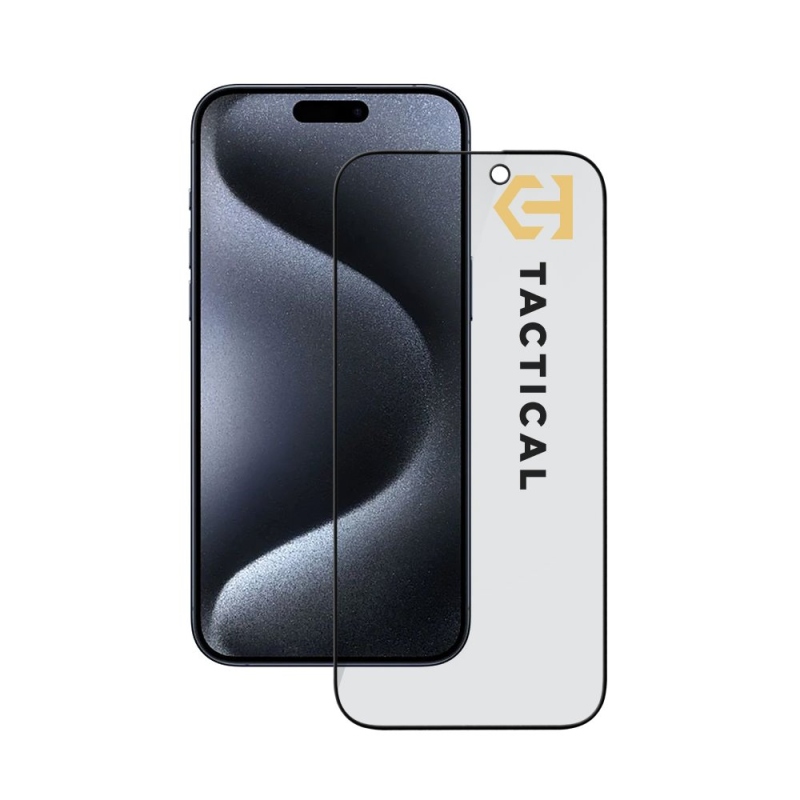 Taktický sklenený štít Privacy Stealth 5D Glass pre Apple iPhone 15 Pro Black