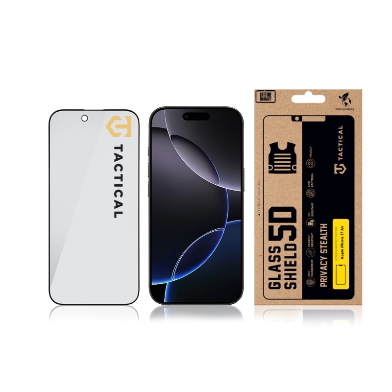 Taktický sklenený štít Privacy Stealth 5D Glass pre Apple iPhone Air Black