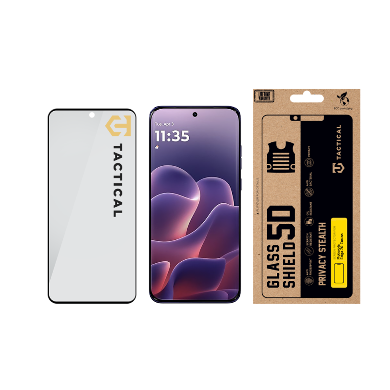 Taktický sklenený štít Privacy Stealth 5D Glass pre Motorola Edge 70 Fusion Black