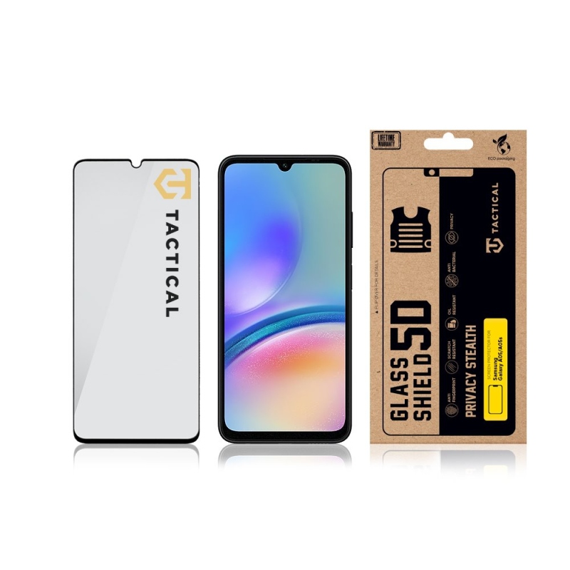 Taktický sklenený štít Privacy Stealth 5D Glass pre Samsung Galaxy A05/A05s Black
