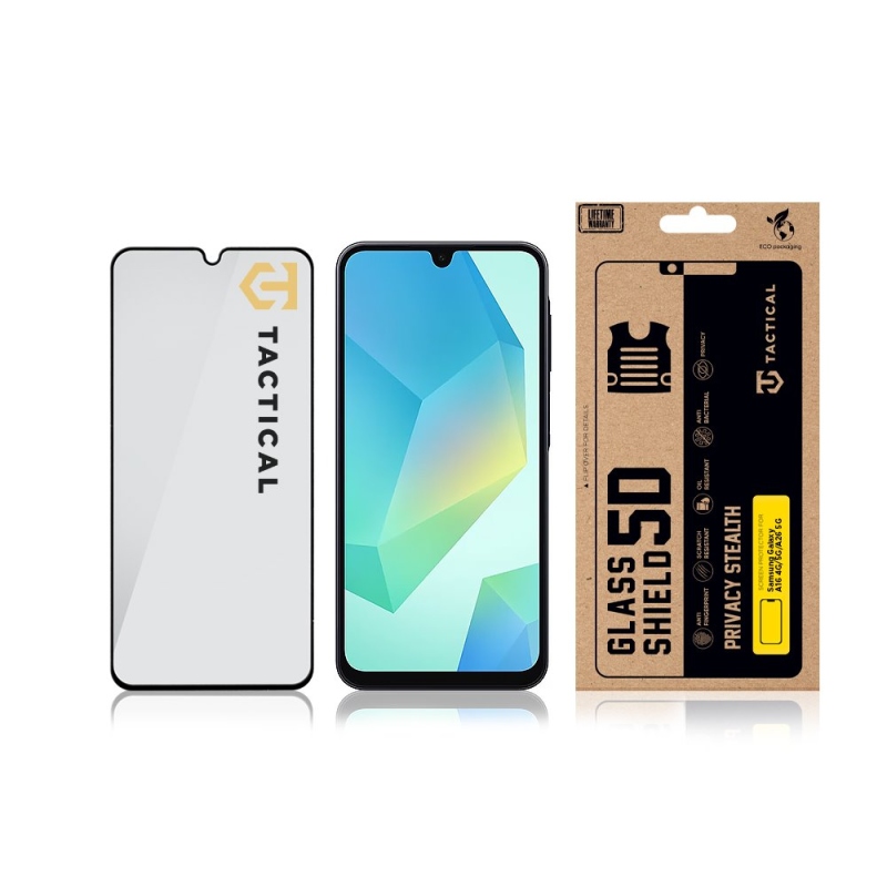 Taktický sklenený štít Privacy Stealth 5D Glass pre Samsung Galaxy A16 4G/5G /A26 5G Black