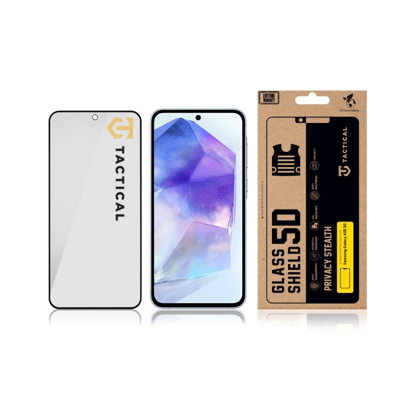 Taktický sklenený štít Privacy Stealth 5D Glass pre Samsung Galaxy A55 5G Black