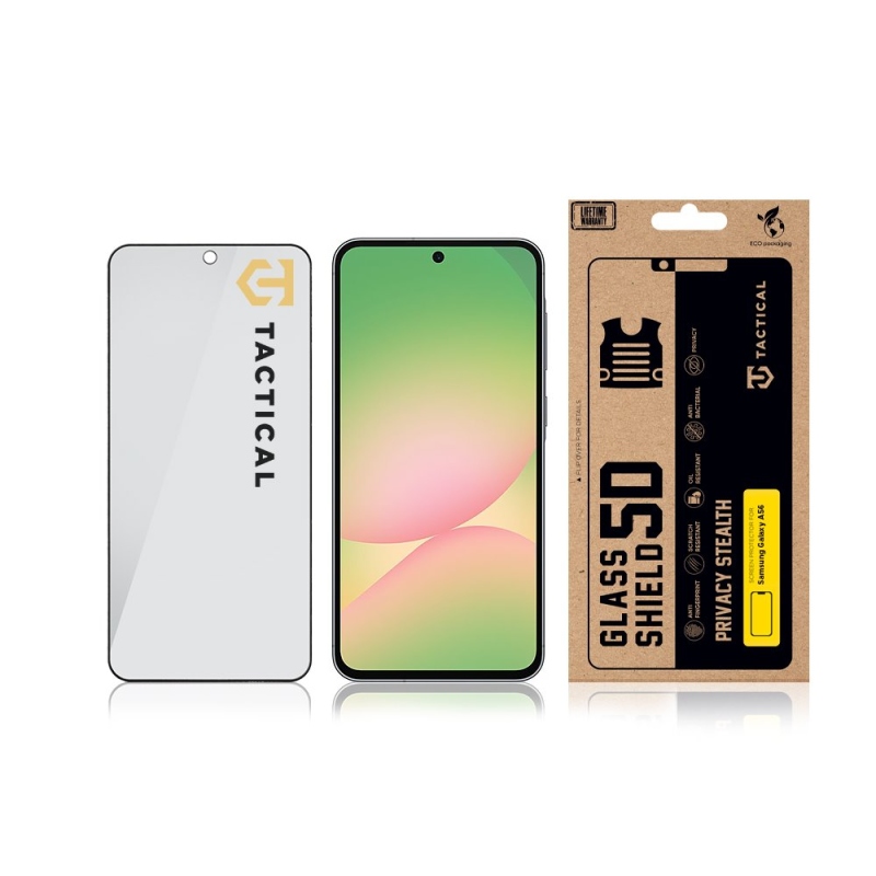Taktický sklenený štít Privacy Stealth 5D Glass pre Samsung Galaxy A56 Black
