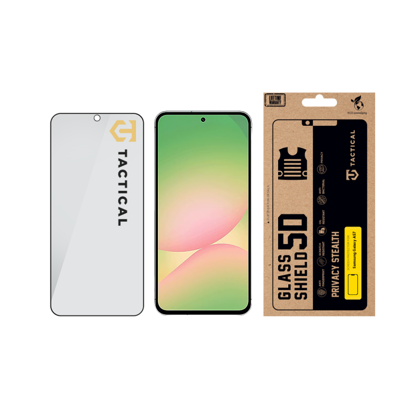 Taktický sklenený štít Privacy Stealth 5D Glass pre Samsung Galaxy A57 Black