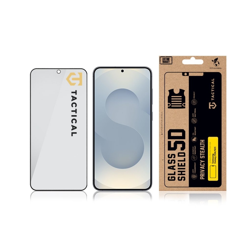 Taktický sklenený štít Privacy Stealth 5D Glass pre Samsung Galaxy S24/S25 Black