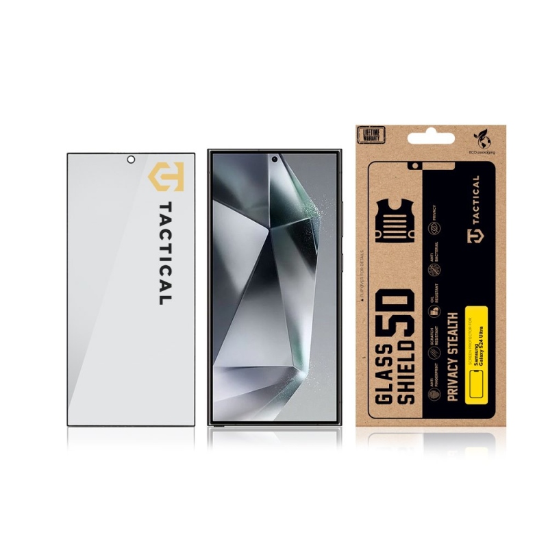 Taktický sklenený štít Privacy Stealth 5D Glass pre Samsung Galaxy S24 Ultra Black