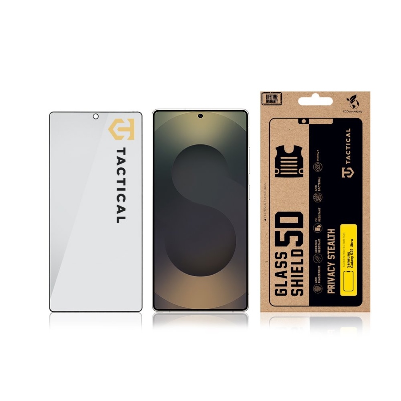 Taktický sklenený štít Privacy Stealth 5D Glass pre Samsung Galaxy S25 Ultra Black