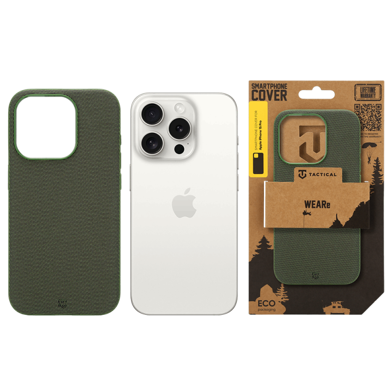 Tactical MagForce WEARe – puzdro pre Apple iPhone 15 Pro v farbe Forest Green