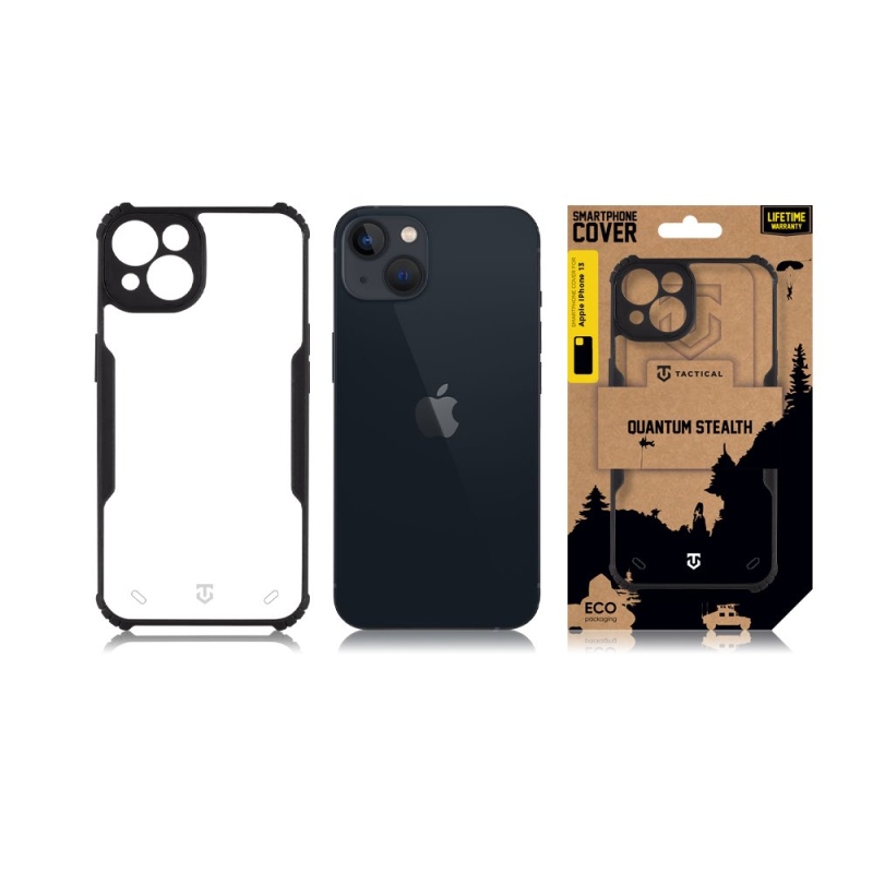 Tactical Quantum Stealth Kryt pre Apple iPhone 13 Clear/Black