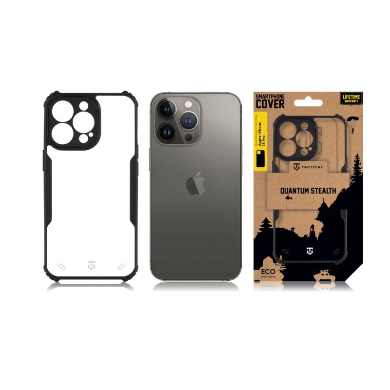 Tactical Quantum Stealth Kryt pre Apple iPhone 13 Pro Clear/Black