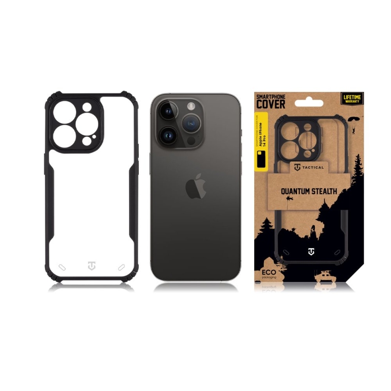 Tactical Quantum Stealth Kryt pre Apple iPhone 14 Pro Clear/Black