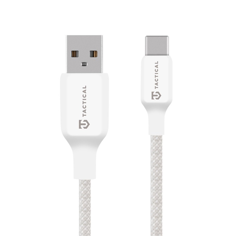 Taktický kábel s niťou USB-A/USB-C 0,3 m biely