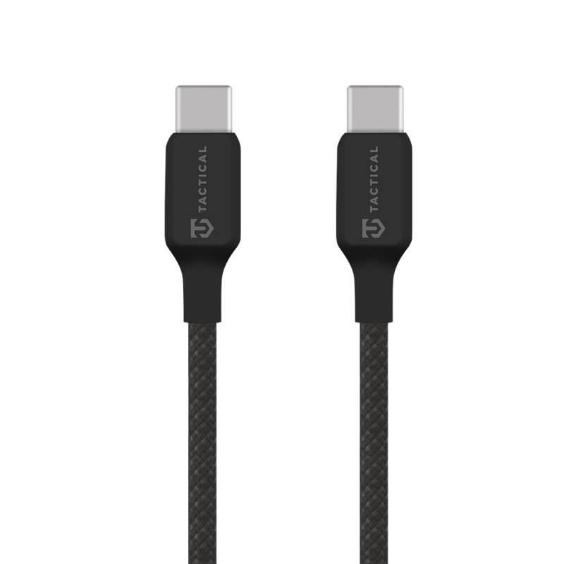 Taktický kábel s niťou USB-C/USB-C 1 m čierny