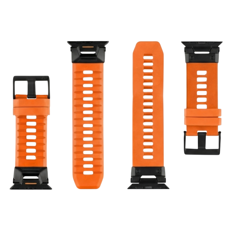Taktický pevný náramok pre Apple Watch Ultra Safety Orange/Black