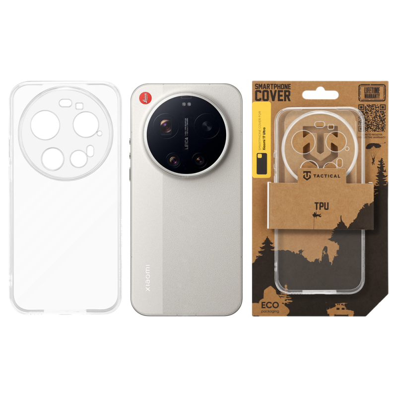 Taktický TPU kryt pre Xiaomi 17 Ultra Transparent