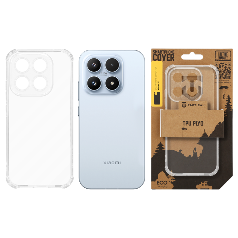 Taktický kryt TPU Plyo pre Xiaomi 17 Transparent