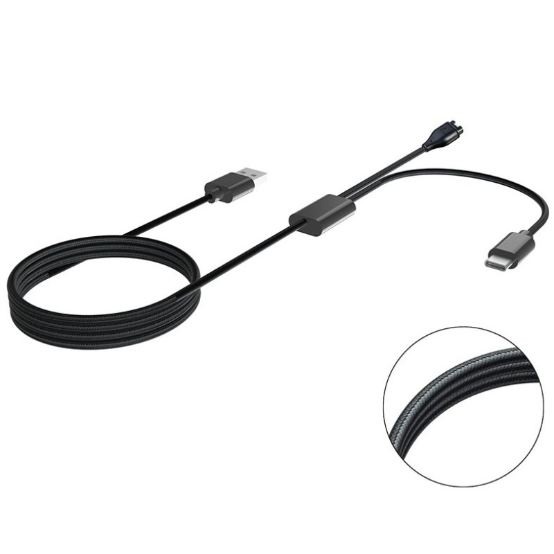 Tactical USB Nabíjací a Dátový Kábel 2v1 pre Garmin Fenix ​​7 + USB-C