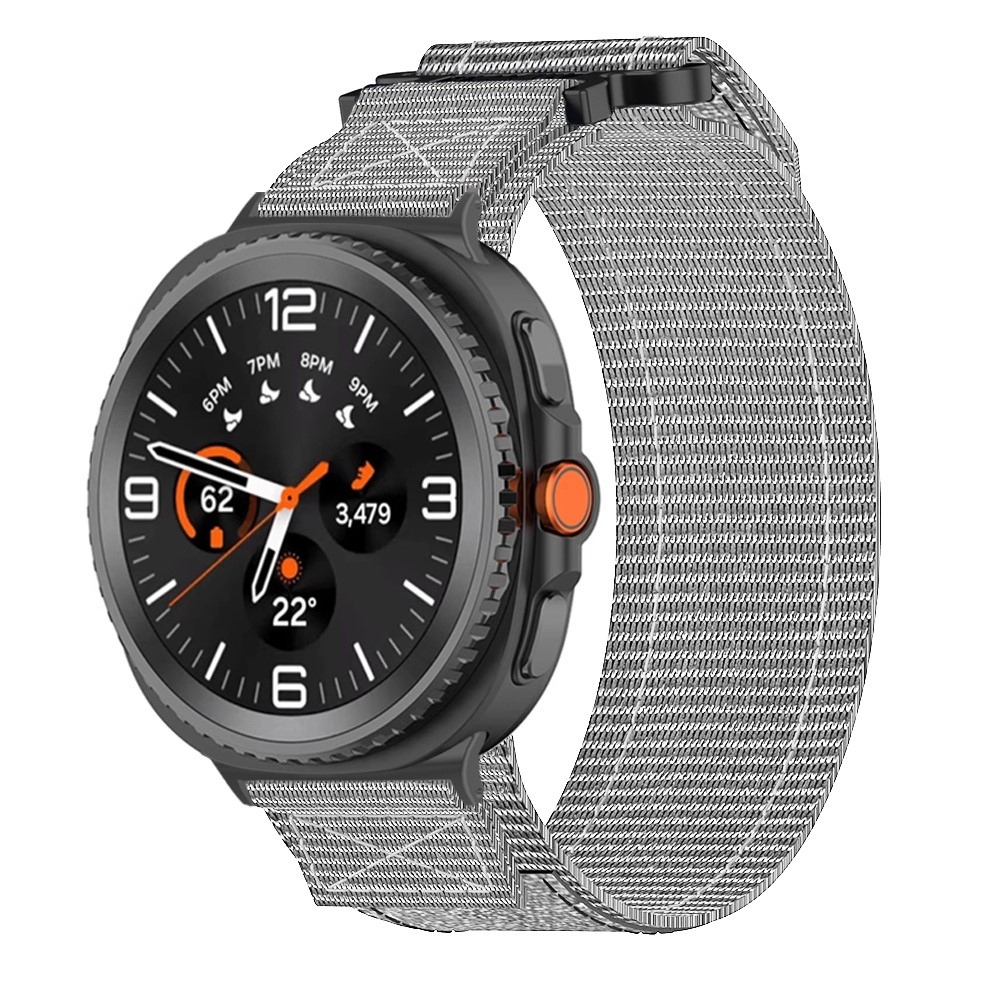 Tape nylonový remienok na Samsung Galaxy Watch8 Classic 46mm/Watch8 44mm/40mm - šedý