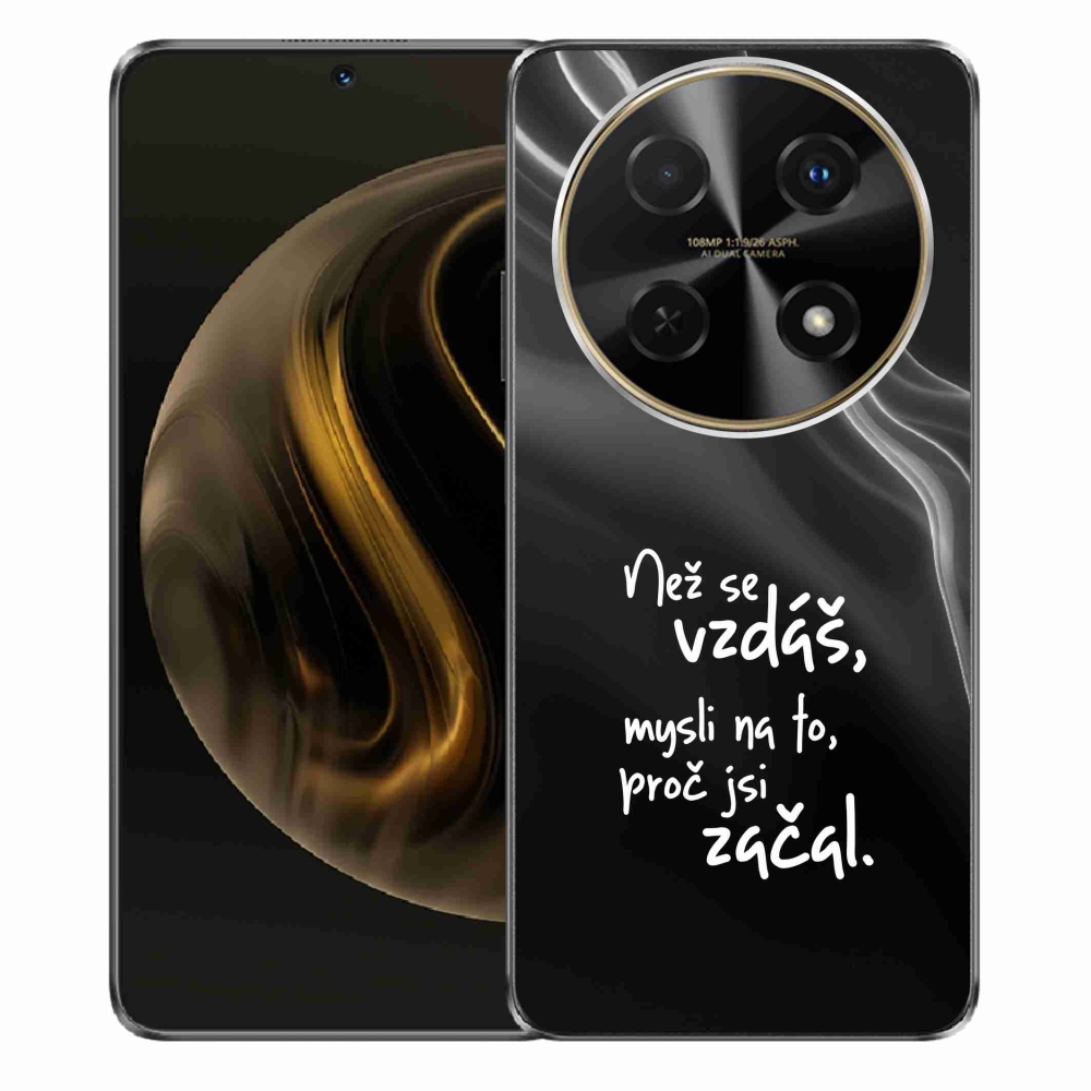 Gélový kryt mmCase na Huawei Nova 12i - citát 2 čierne pozadie