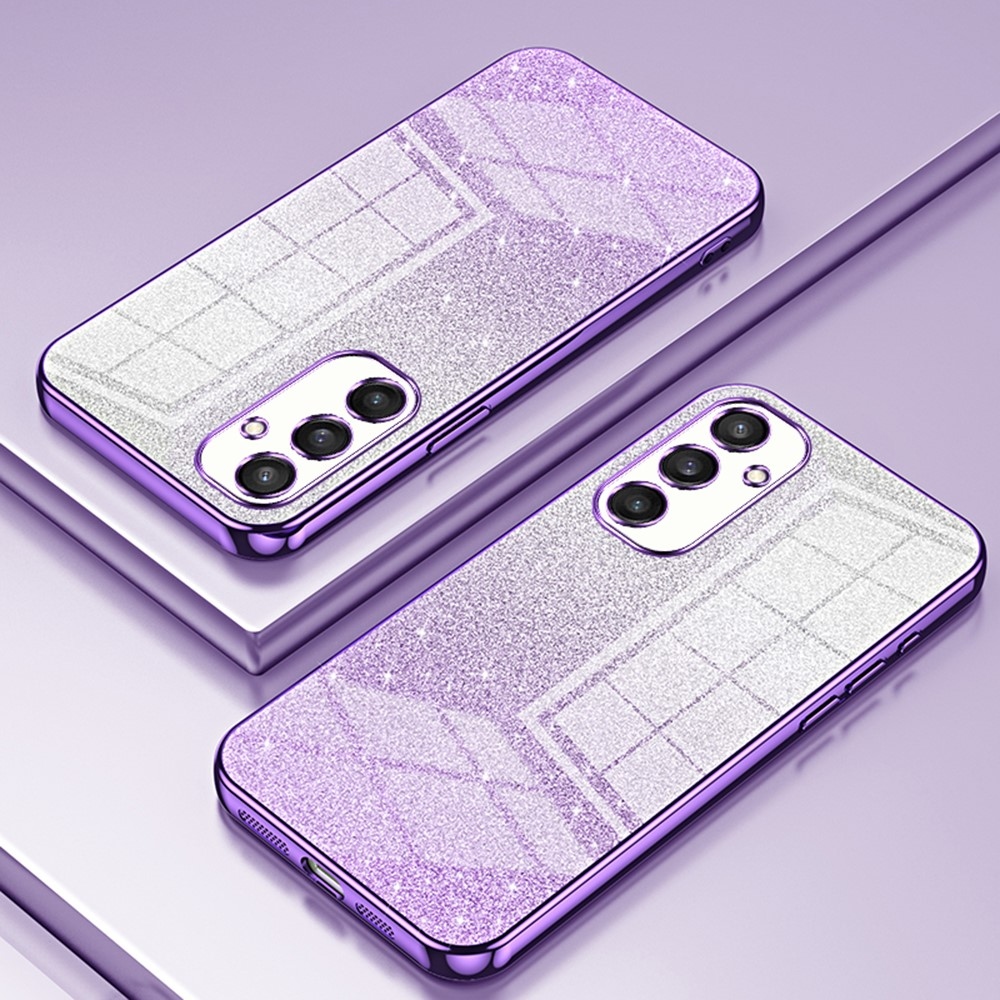 Cut gélový trblietavý obal na Samsung Galaxy S25 - fialový