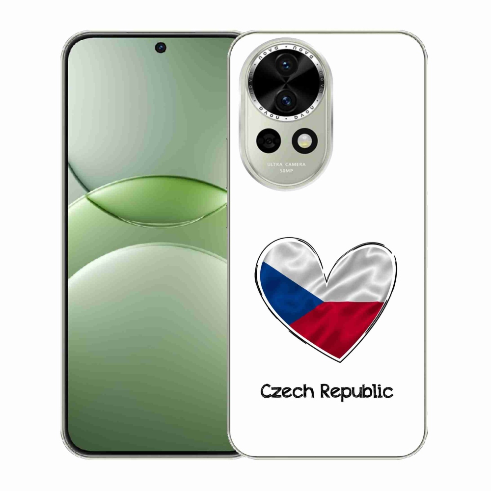 Gélový kryt mmCase na Huawei Nova 13 5G - vlajka srdca biele pozadie