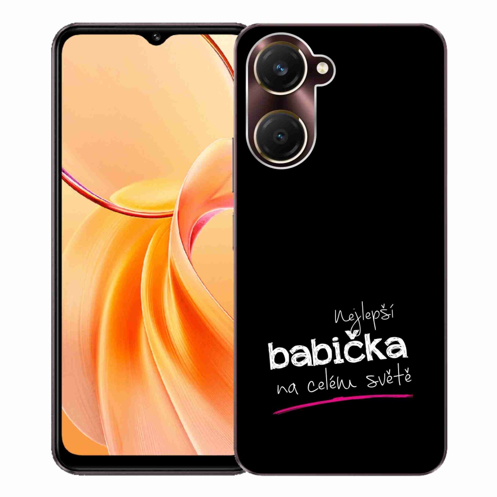 Gélový kryt mmCase na Vivo Y28s 5G - najlepšia babička 4 čierne pozadie