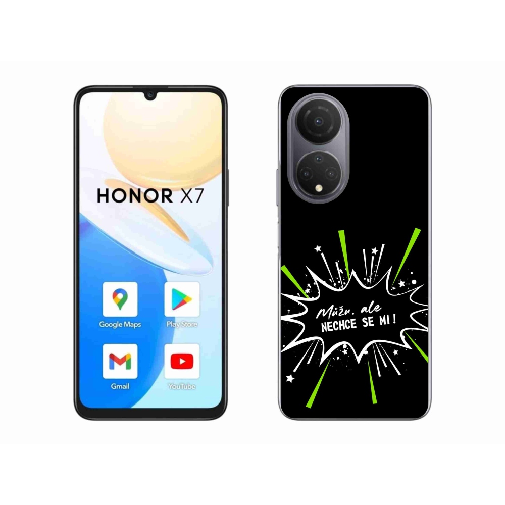 Gélový kryt mmCase na Honor X7 - vtipný text 11 čierne pozadie
