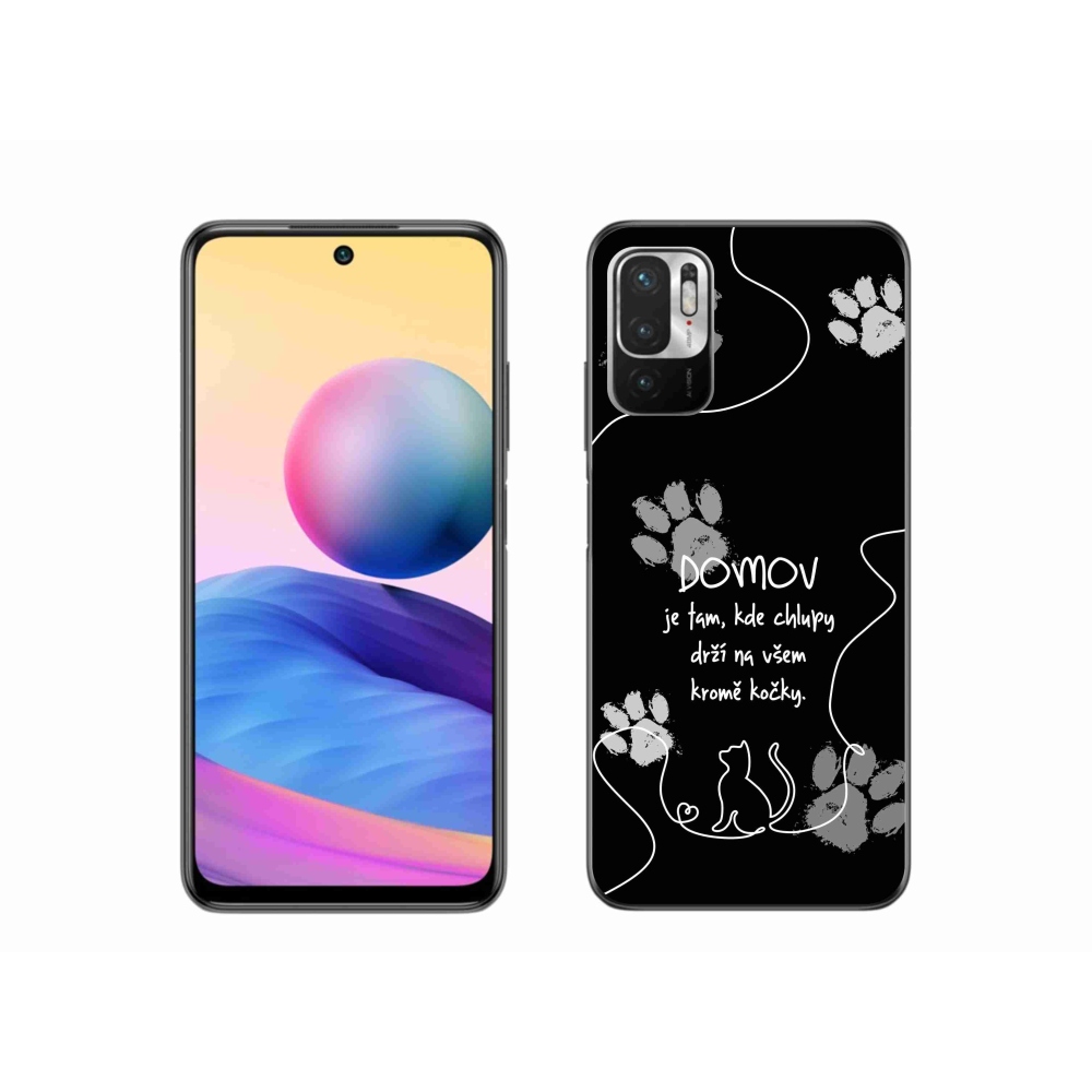 Gélový kryt mmCase na Xiaomi Redmi Note 10 5G - mačacie motív čierne pozadie